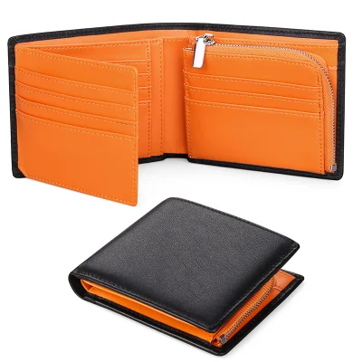 Wholesale Price High Quality Full Grain Leather RFID Credit Cards Wallet Coin Wallet for Men